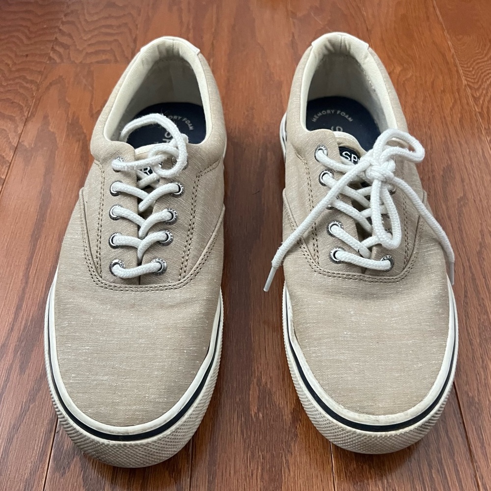 Sperry Men's Beige Canvas Sneakers